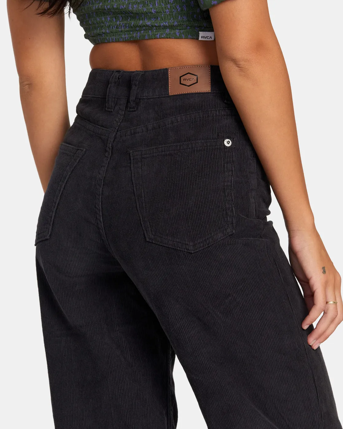 Coco Corduroy Wide Leg Pants - RVCA Black