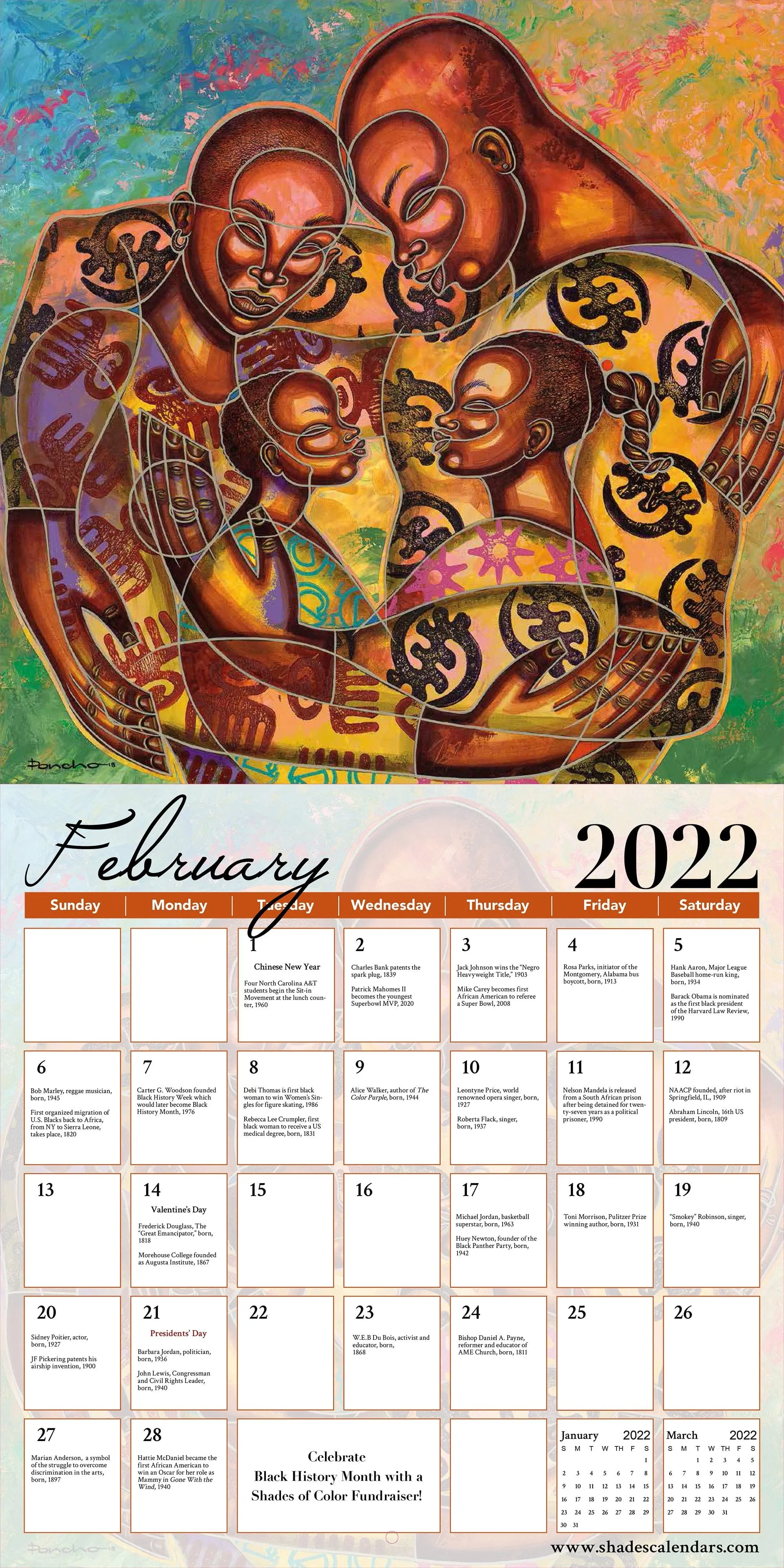 Color My Soul: The Art of Larry "Poncho" Brown 2022 Wall Calendar