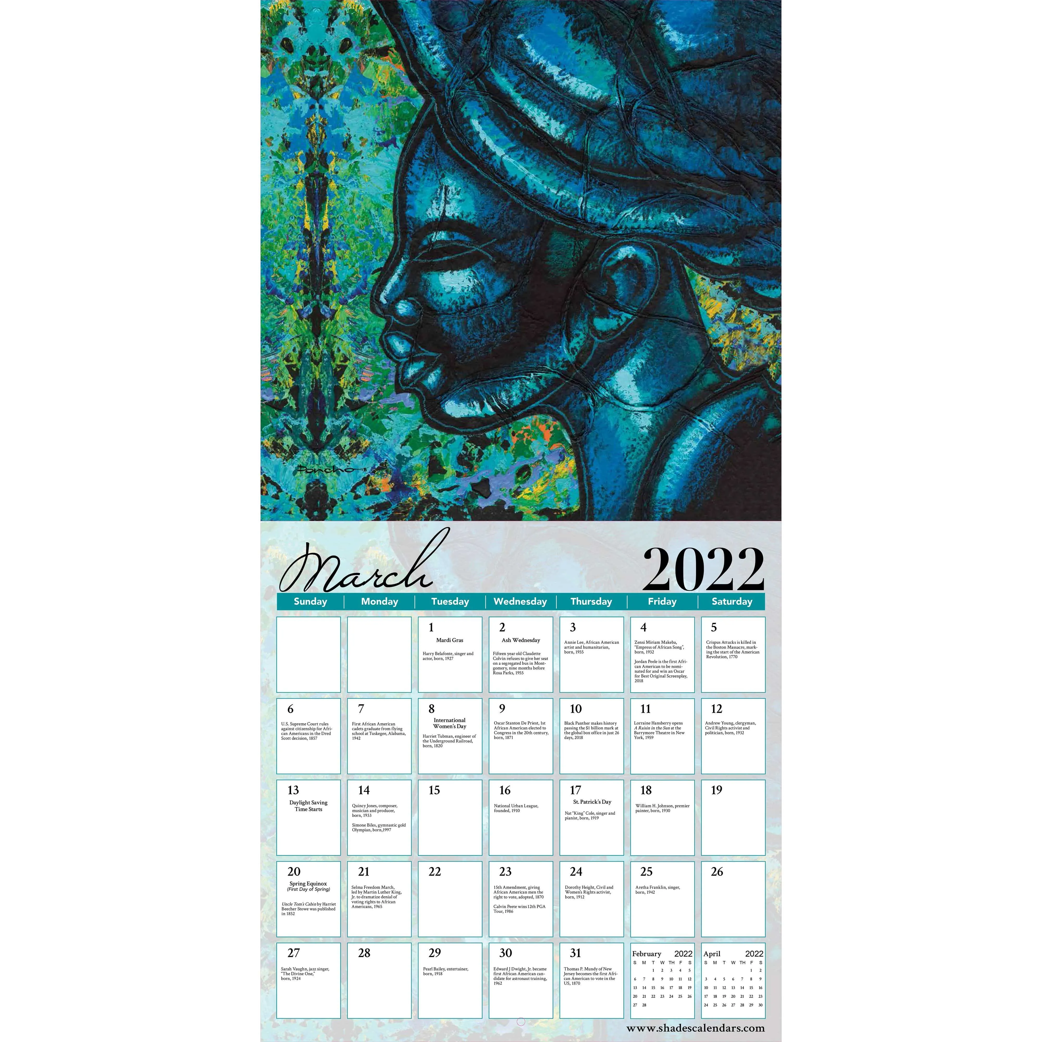 Color My Soul: The Art of Larry "Poncho" Brown 2022 Wall Calendar