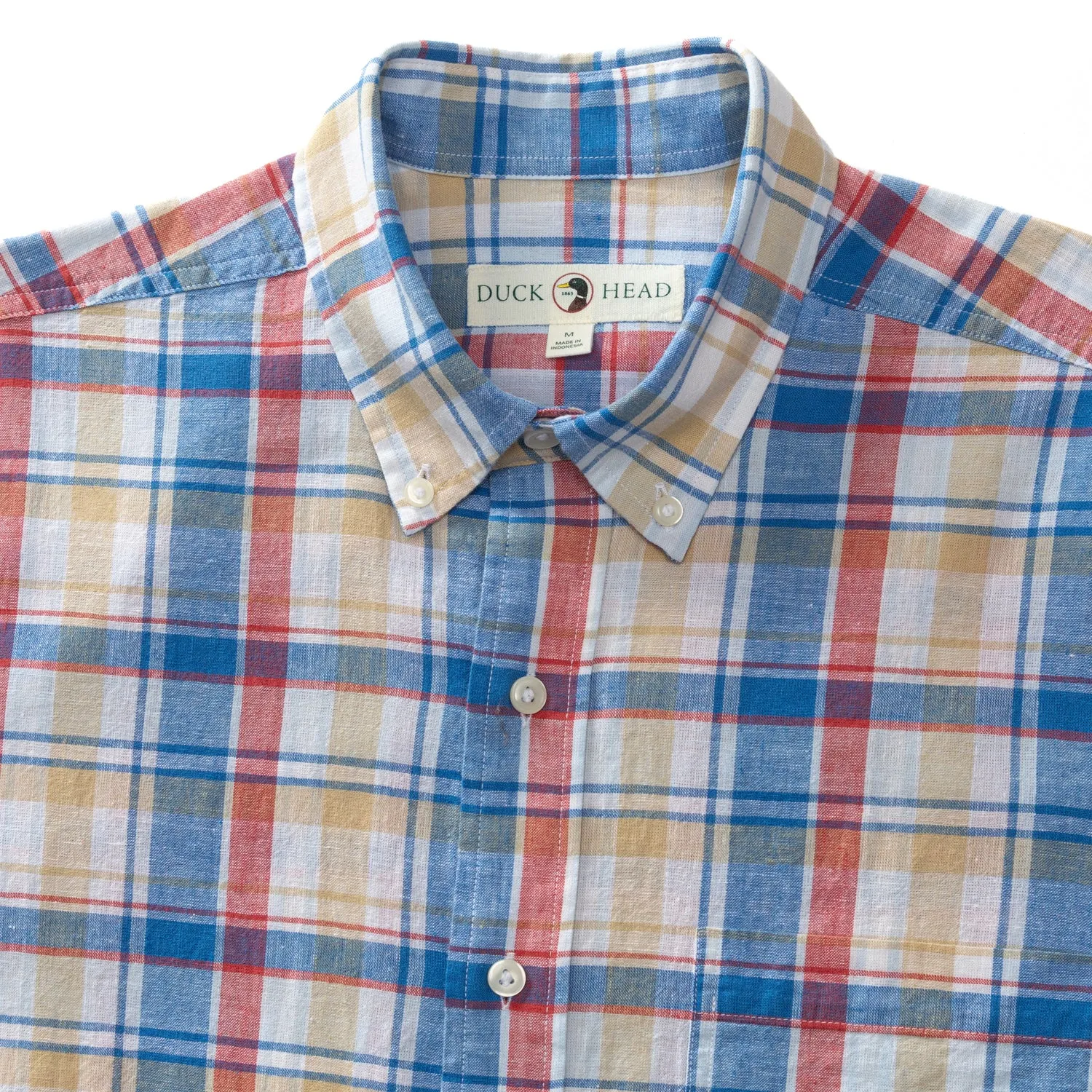 Conolly Plaid Linen Cotton Oxford Sport Shirt