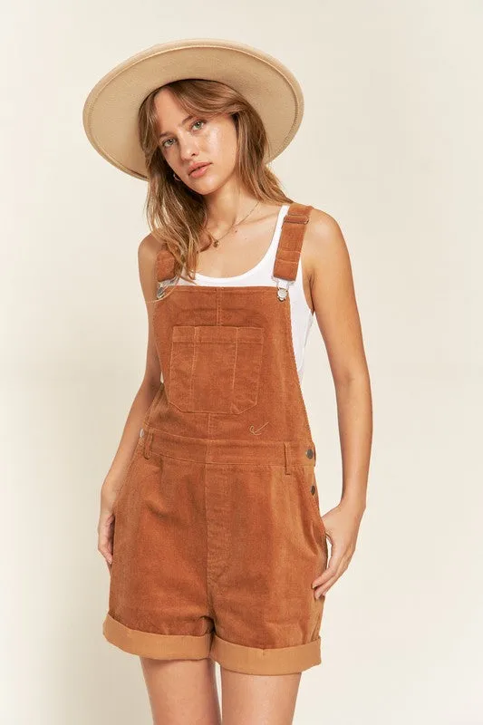 Corduroy Adjustable Shoulder Straps Overall PLUS