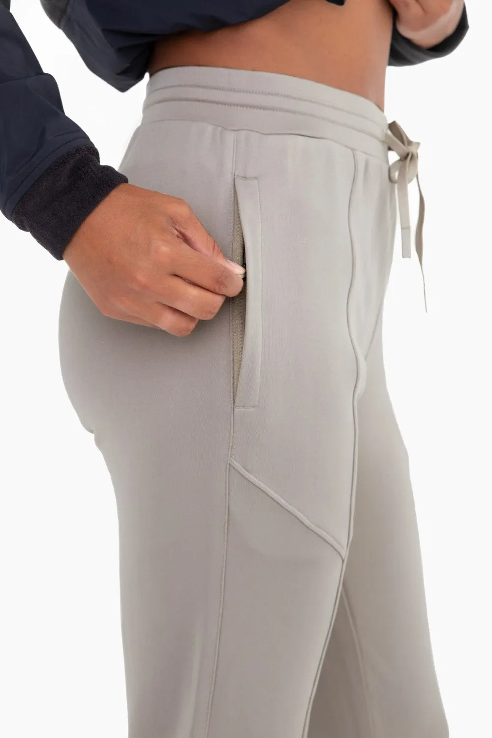 Cuffed Joggers with Zippered Pockets