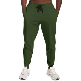 Dark Warm Green Joggers | Unisex | with PLUS sizes | Dark Pastel Warm Green | C30M0Y60K80