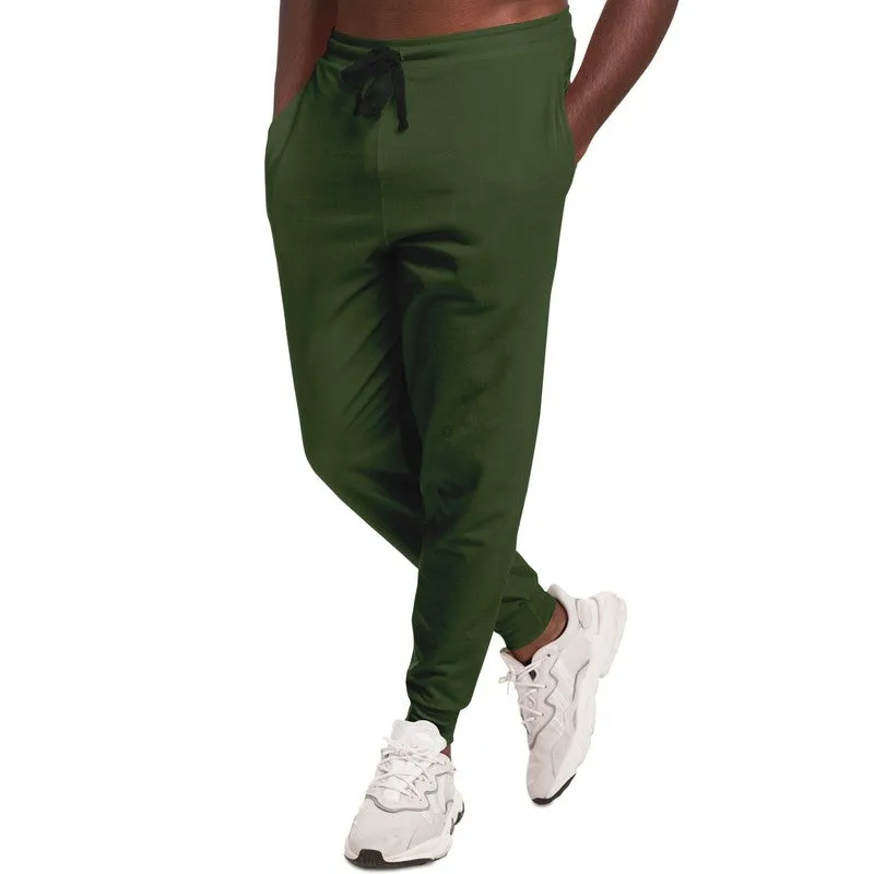 Dark Warm Green Joggers | Unisex | with PLUS sizes | Dark Pastel Warm Green | C30M0Y60K80