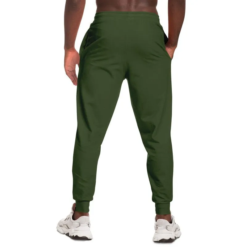 Dark Warm Green Joggers | Unisex | with PLUS sizes | Dark Pastel Warm Green | C30M0Y60K80