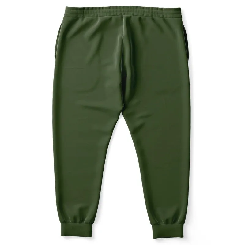 Dark Warm Green Joggers | Unisex | with PLUS sizes | Dark Pastel Warm Green | C30M0Y60K80