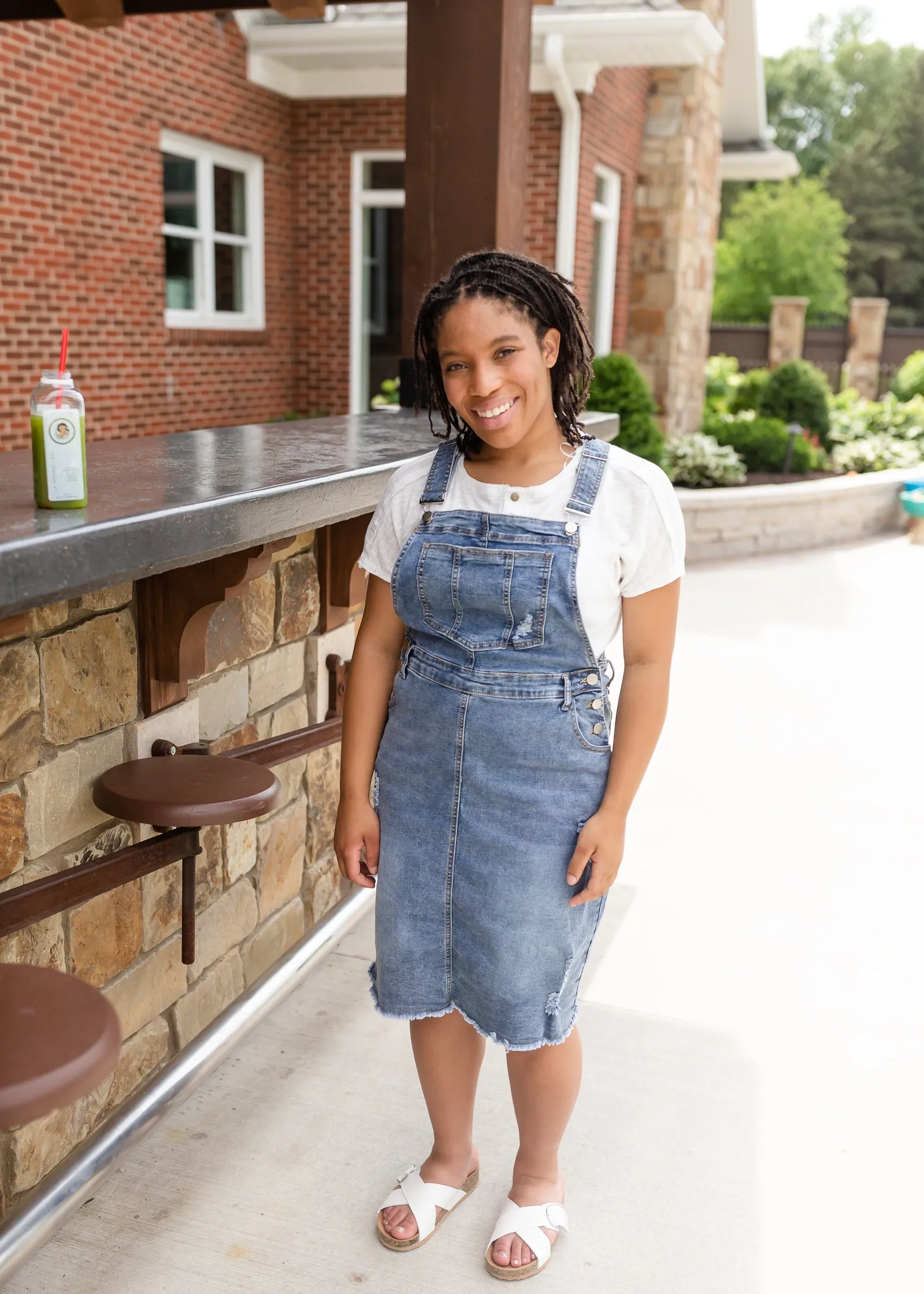 Distressed Classic Denim Overall Dress