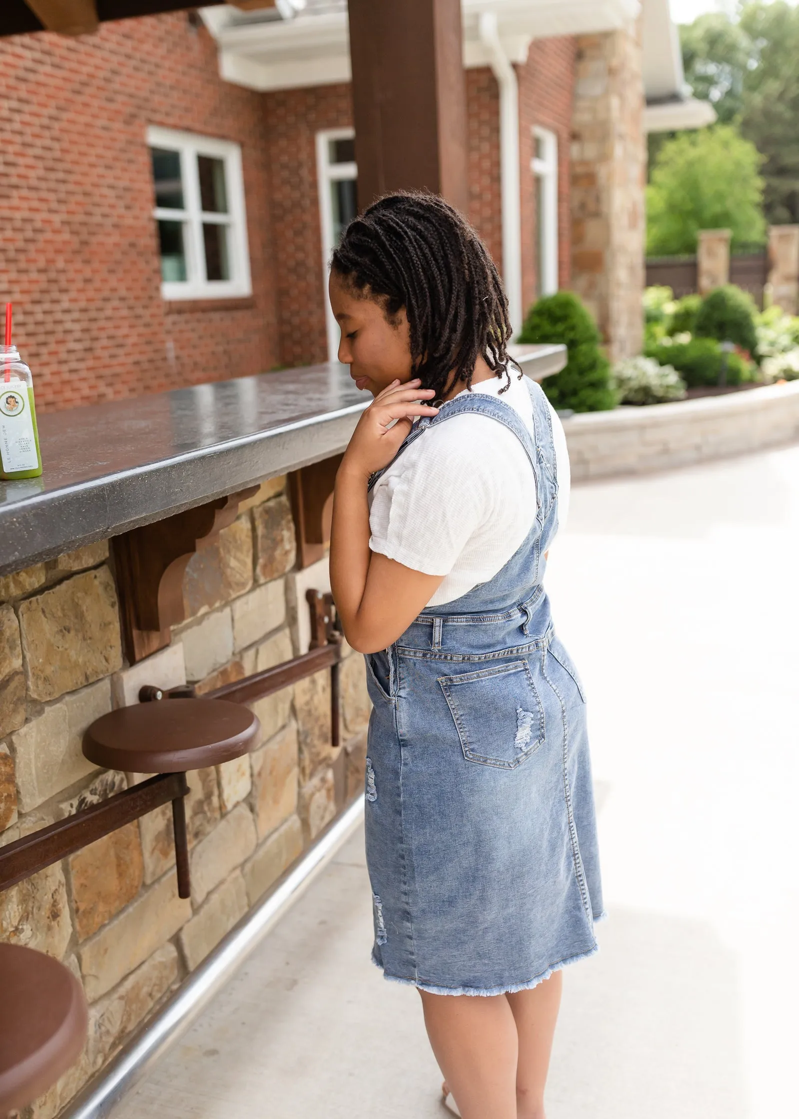 Distressed Classic Denim Overall Dress