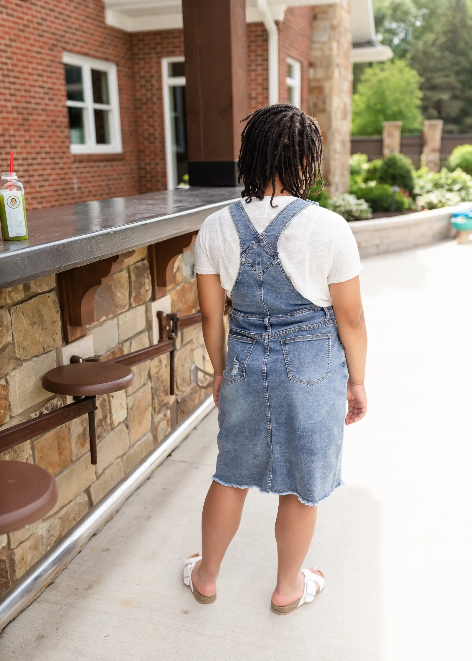 Distressed Classic Denim Overall Dress