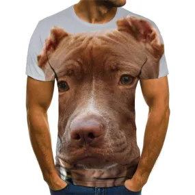 dog t shirt Print clothes Puppy Cute animal Cool big Smart dogs art costume male