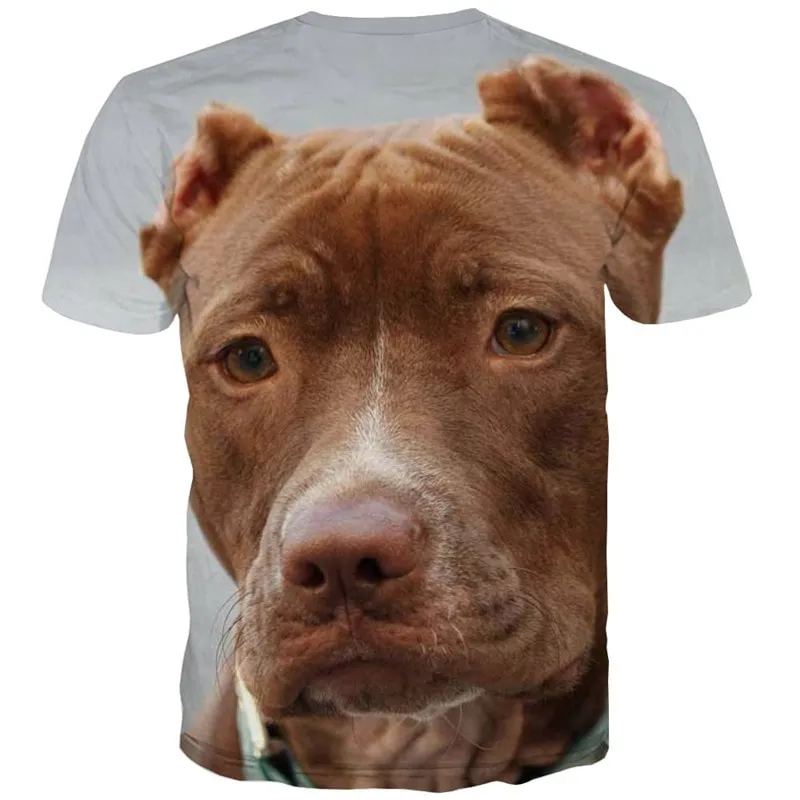 dog t shirt Print clothes Puppy Cute animal Cool big Smart dogs art costume male