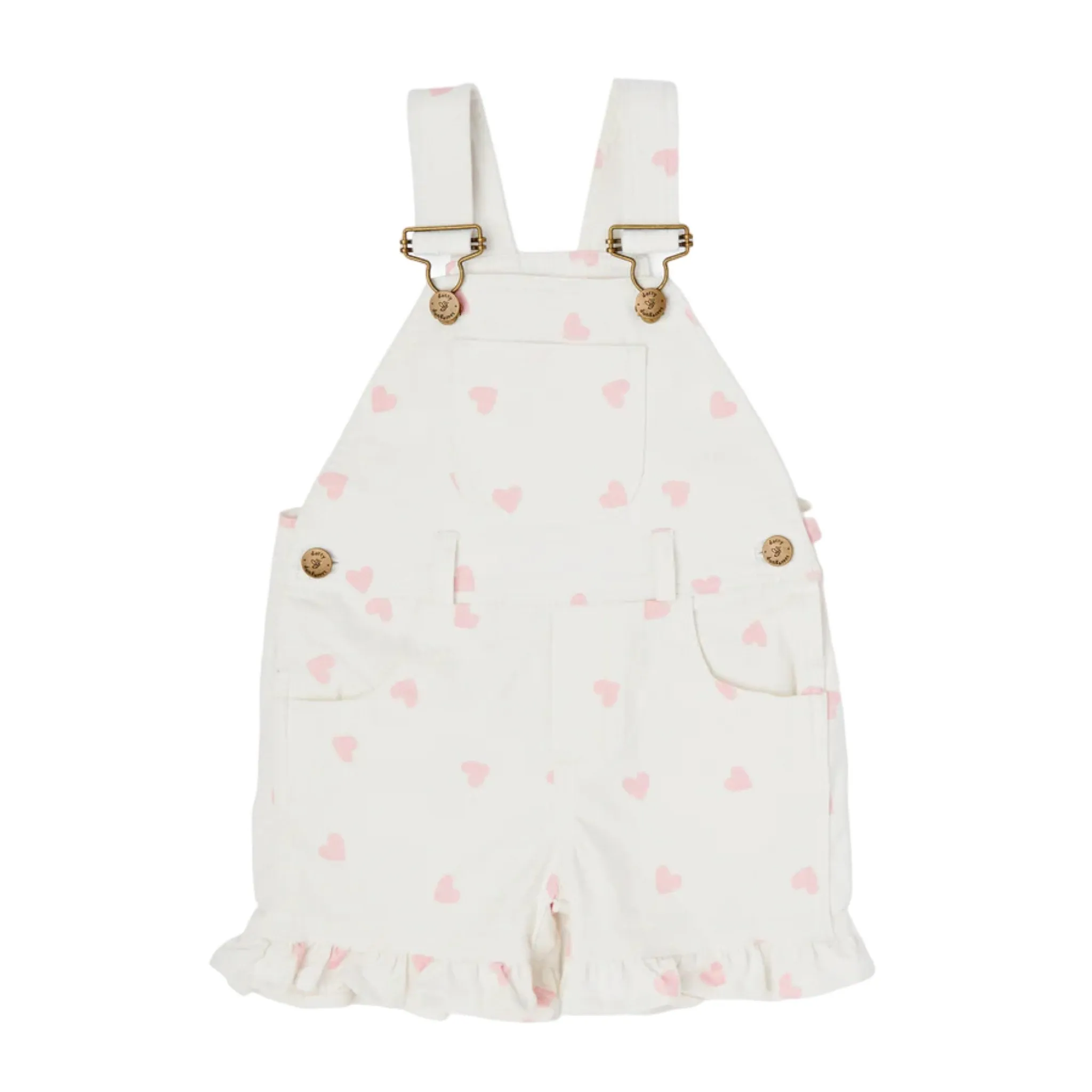 Dotty Dungarees Love Heart Overall Shorts