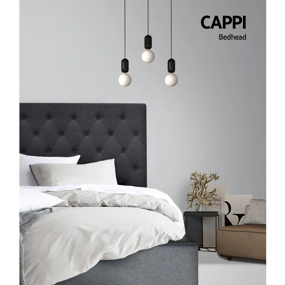 Double Size | Cappi Bed Headboard (Charcoal)