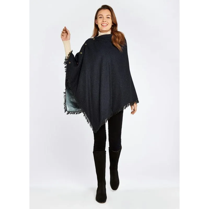 Dubarry Hazelwood Ladies Tweed Poncho - Navy