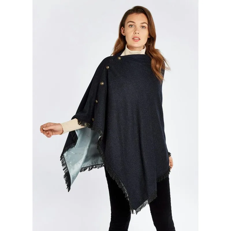 Dubarry Hazelwood Ladies Tweed Poncho - Navy