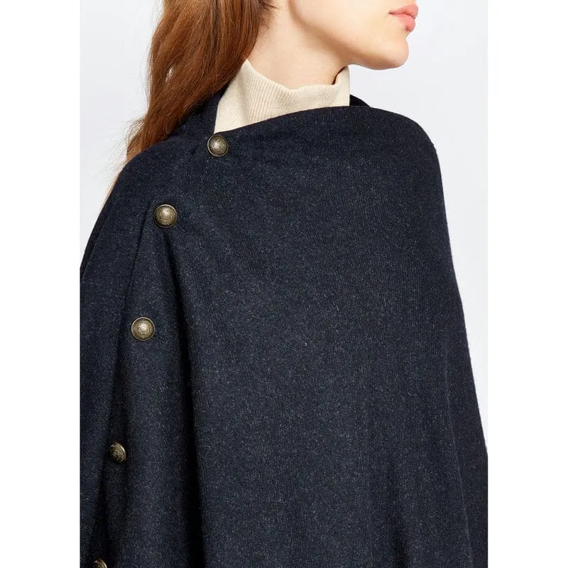 Dubarry Hazelwood Ladies Tweed Poncho - Navy