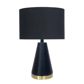 Elegant Black Gold Metal Table Lamp with Fabric Shade