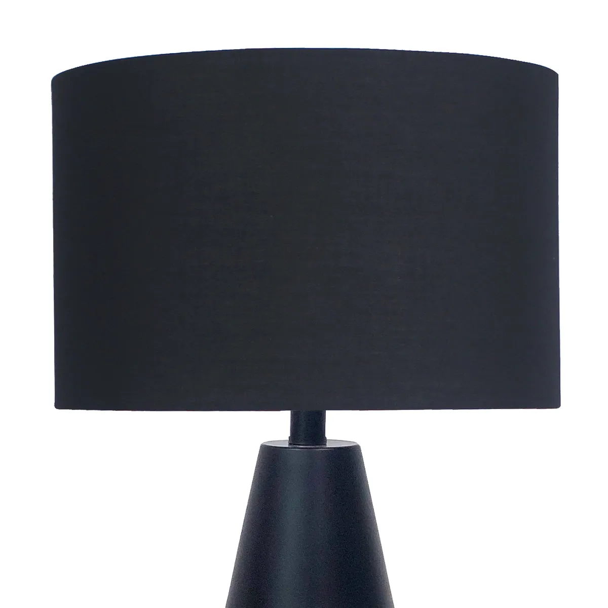 Elegant Black Gold Metal Table Lamp with Fabric Shade