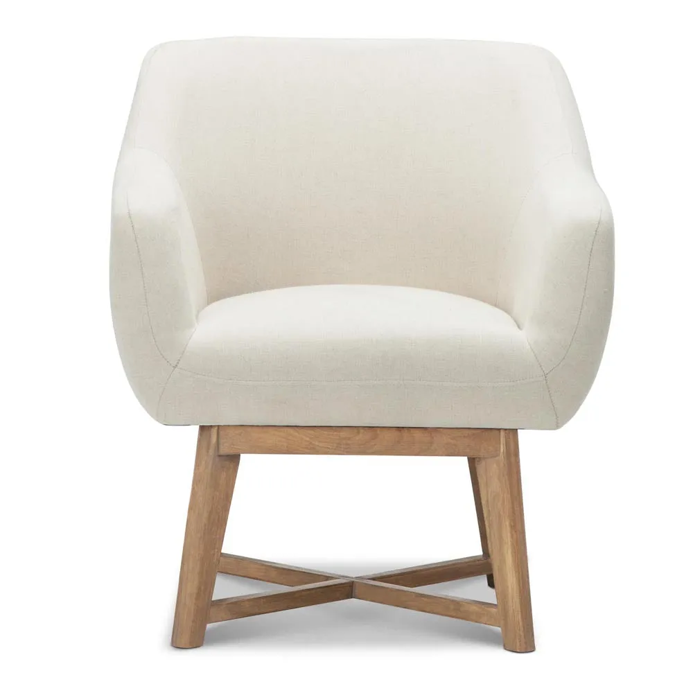 Fabric Tub Lounge Armchair - Beige