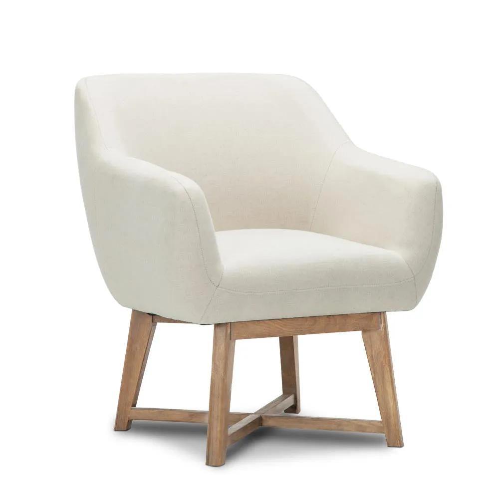 Fabric Tub Lounge Armchair - Beige