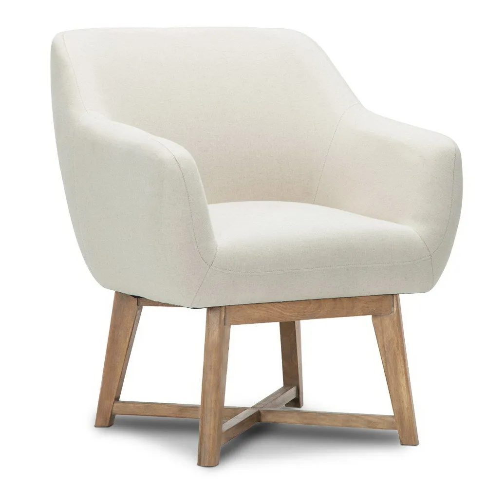 Fabric Tub Lounge Armchair - Beige