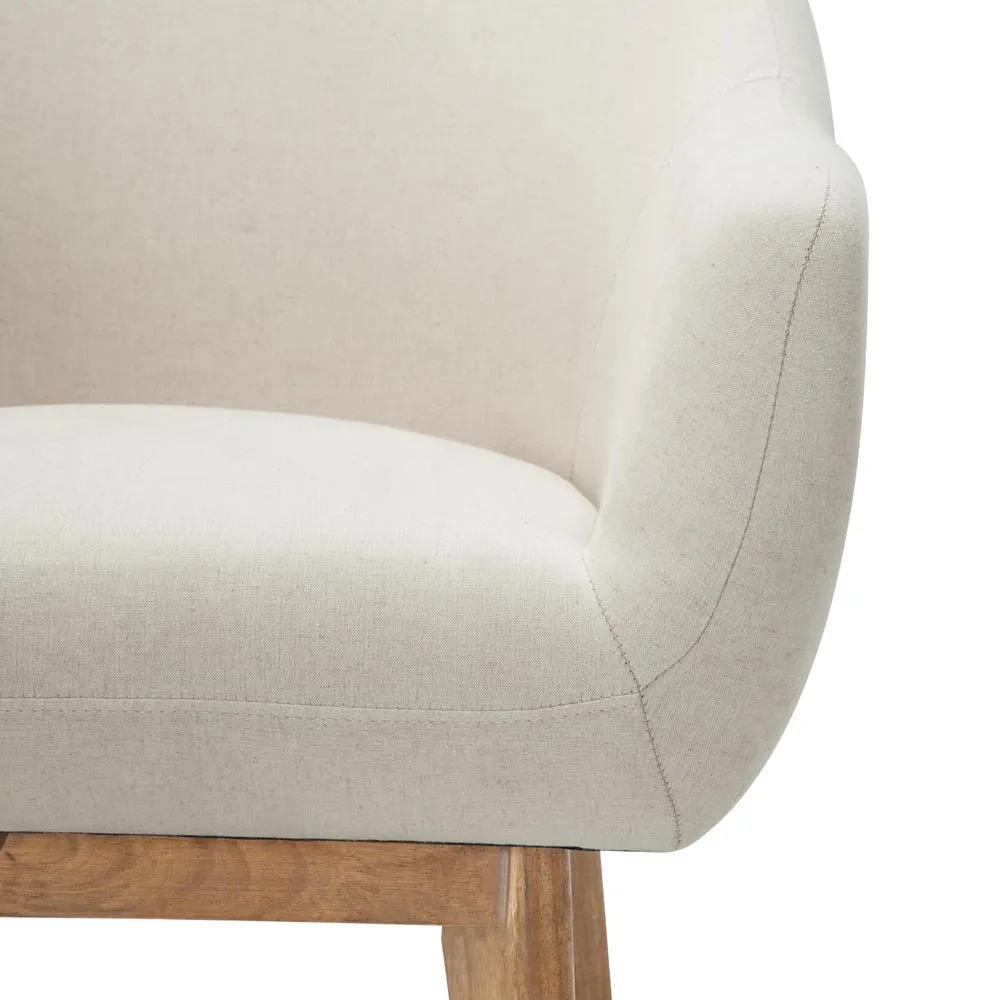 Fabric Tub Lounge Armchair - Beige