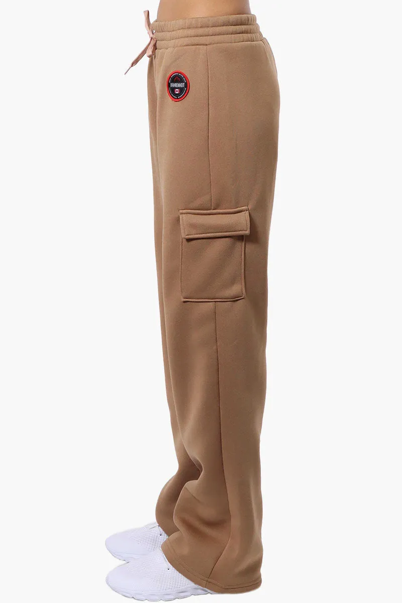 Fahrenheit Fleece Wide Leg Cargo Sweatpants - Camel