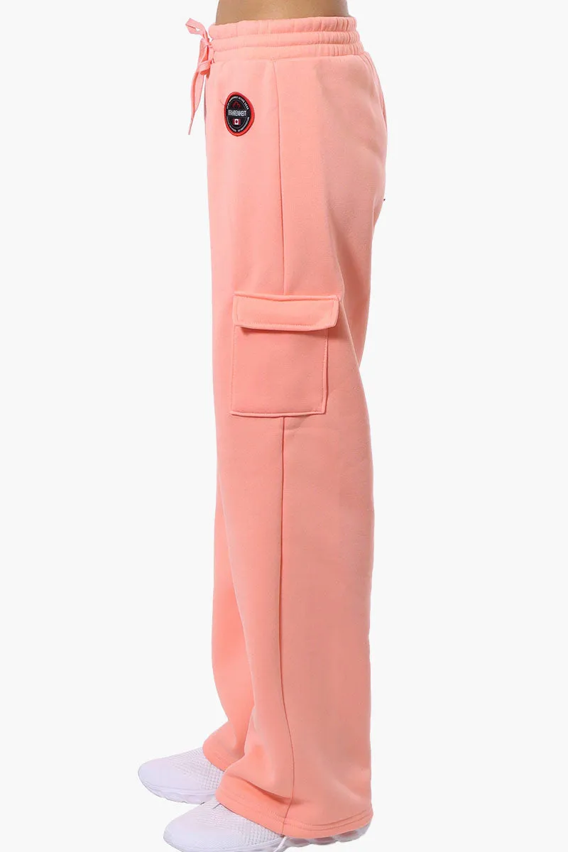 Fahrenheit Fleece Wide Leg Cargo Sweatpants - Pink