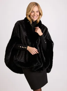 Faux Fur Textured Poncho