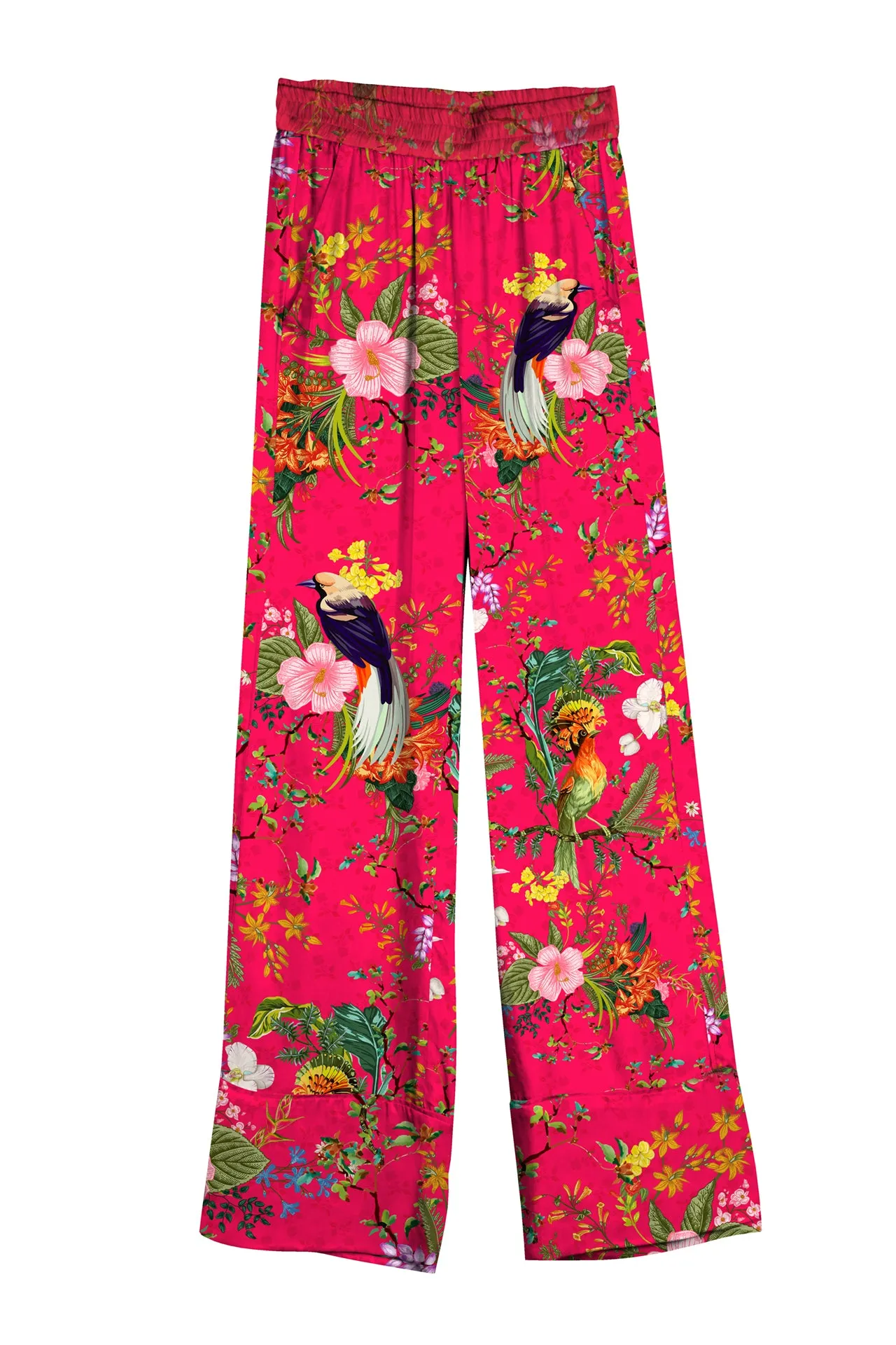 Fay Floral Print Silk Pants