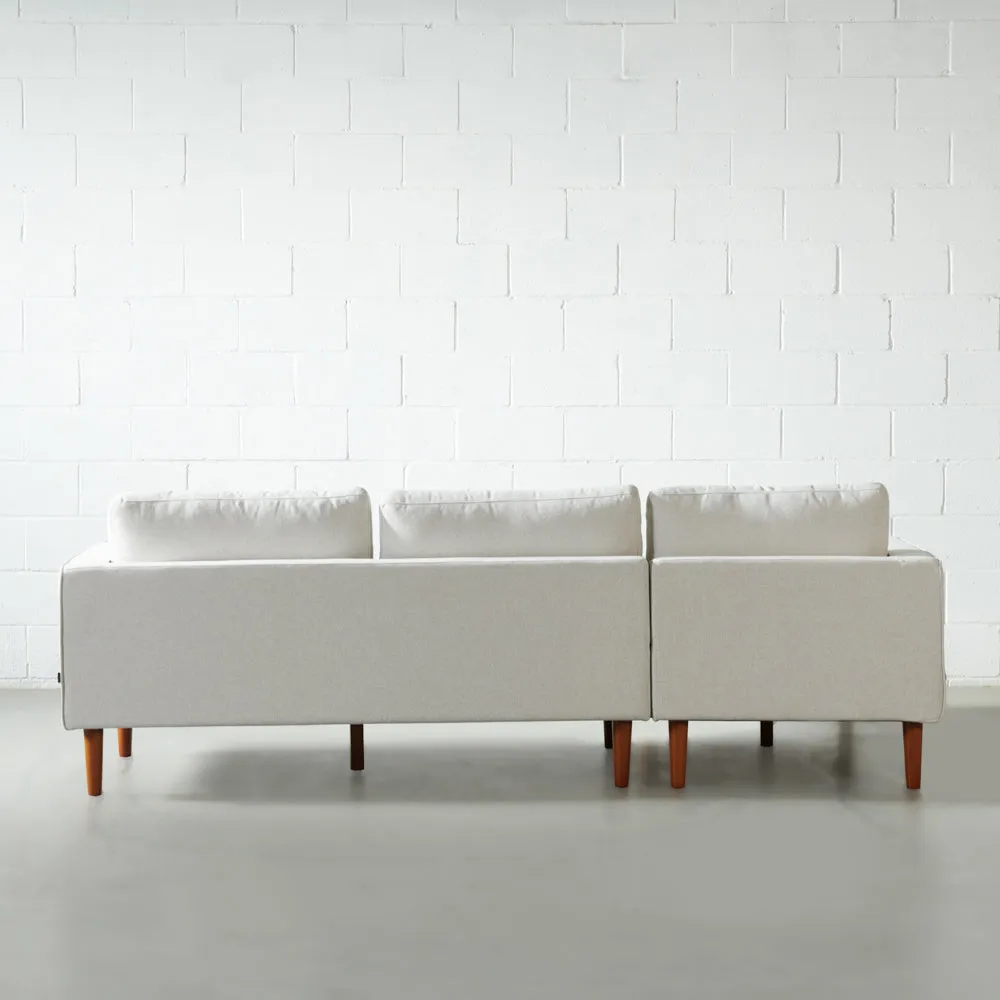 FONDA - Cream Fabric Sectional Sofa - Right