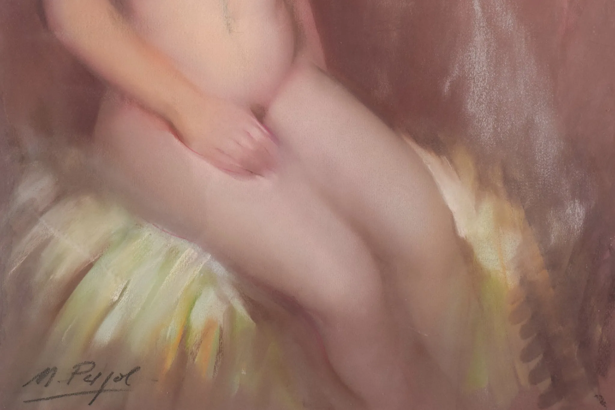 Framed and Signed - Pastel of a Nude