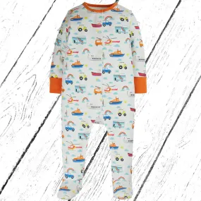 Frugi Overall Lovely Babygrow White Land Sea