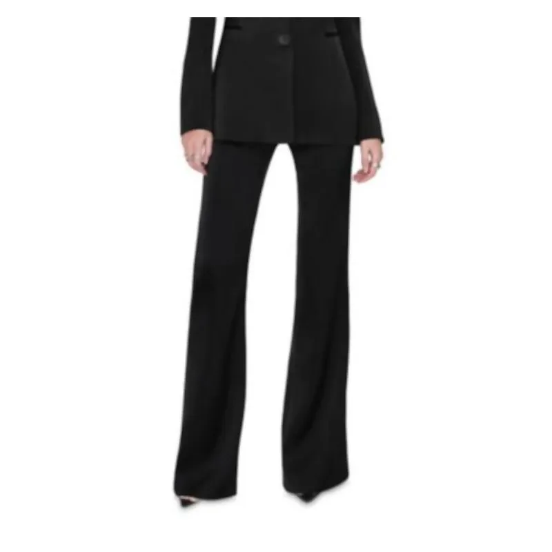 Galvan London Womens Black Sculpted Flare Leg Pants