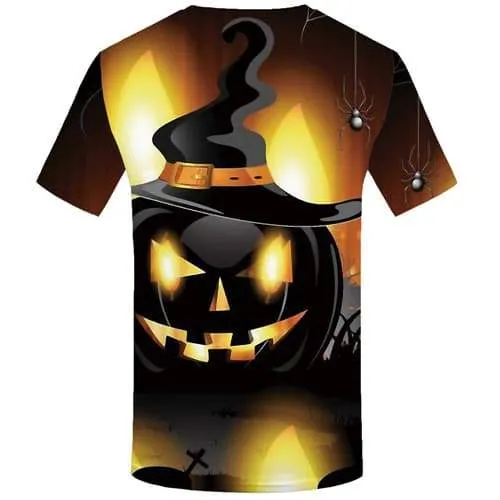 Halloween T-shirt Men Pumpkin Tshirts Casual Lantern Tshirt Printed Party T shirts Funny Harajuku Shirt Print Short Sleeve