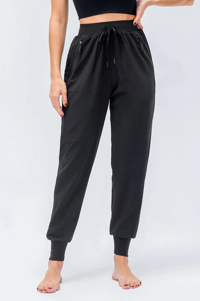 High-Waist Tapered Jogger Pant with Drawstring