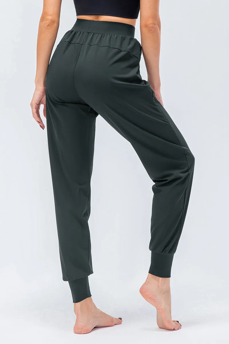 High-Waist Tapered Jogger Pant with Drawstring