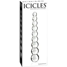 Icicles No. 2 Hand Blown Glass Massager - Clear Rippled