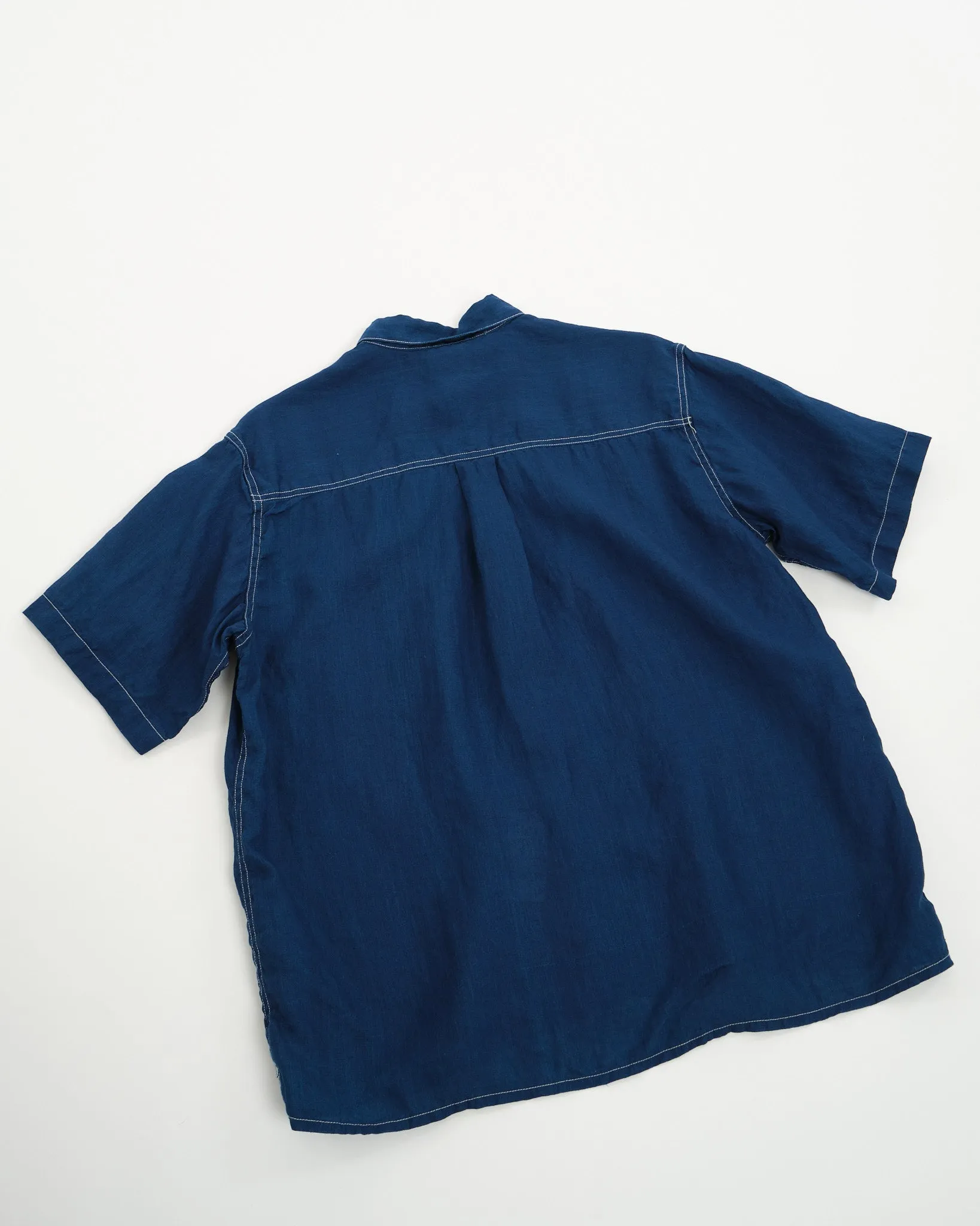 INDIGO LINEN LOOSE FIT SHORT SLEEVE SHIRT INDIGO