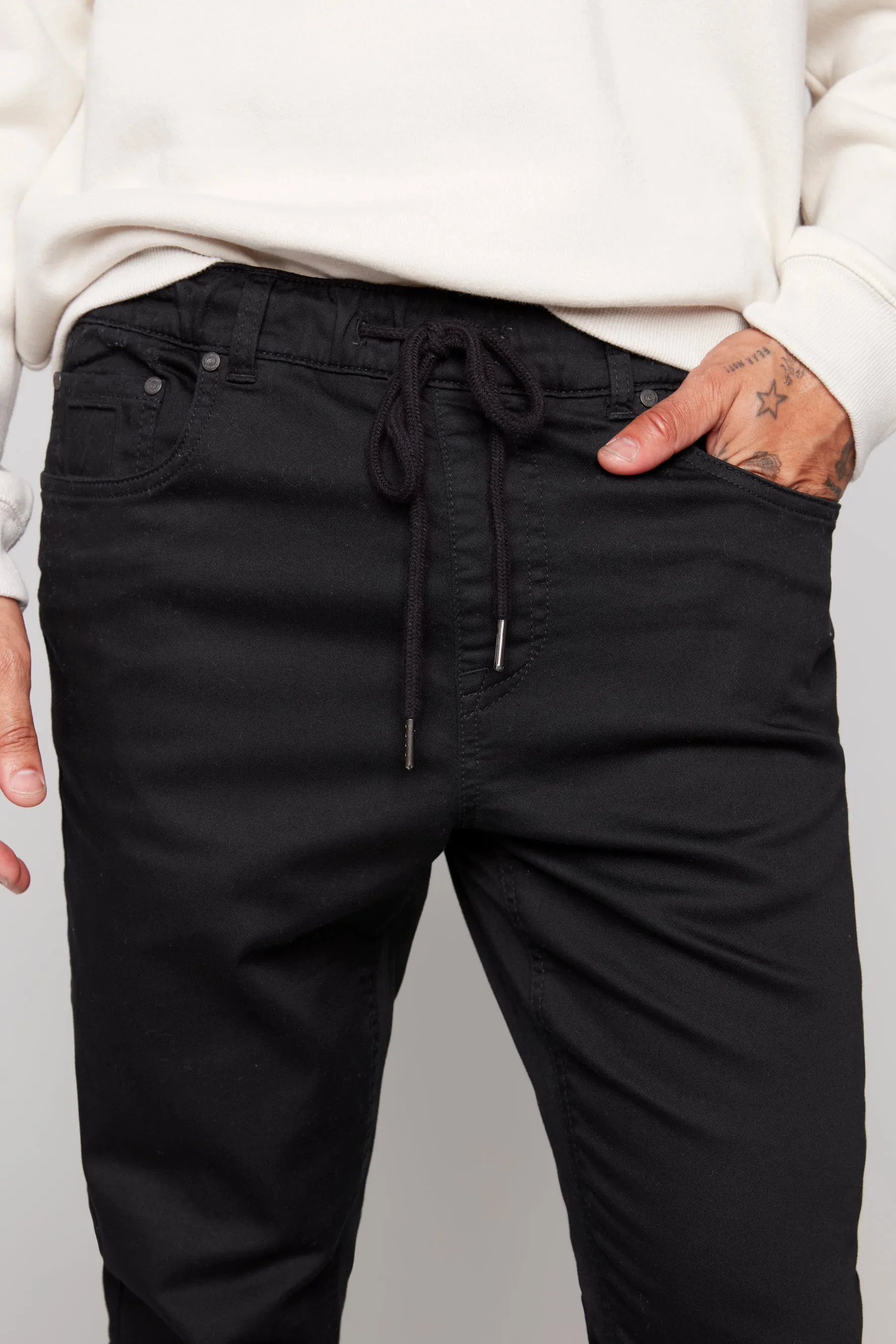 JAGGER - 5 Pocket Soft French Terry Classic Jogger - Black