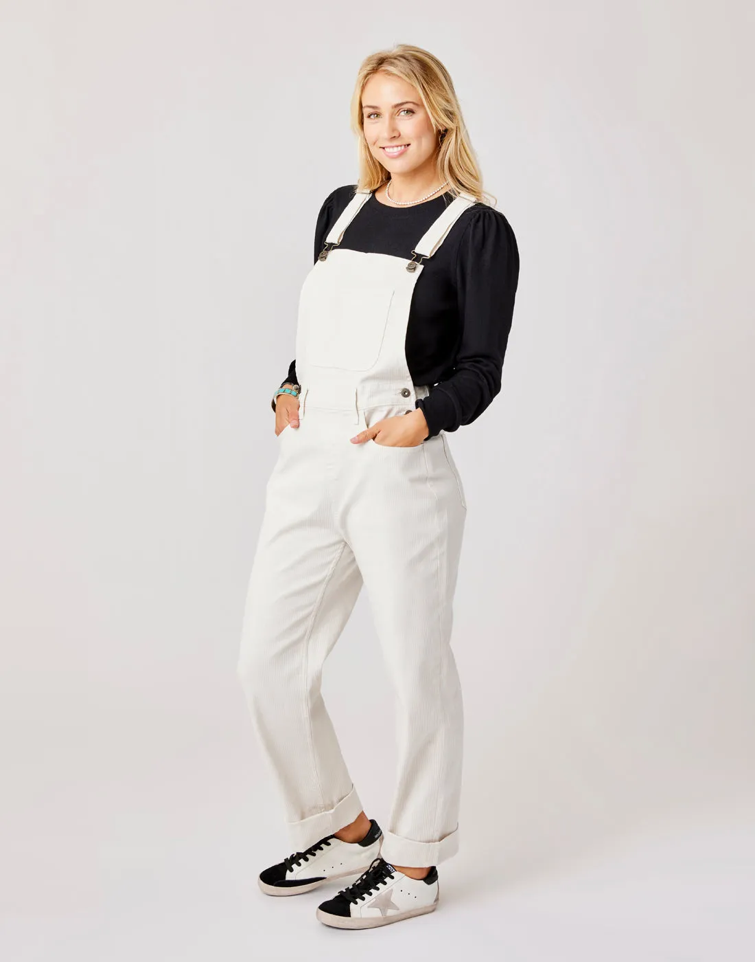 Jason Railroad Stripe Overall: Birch Stripe - FINAL SALE