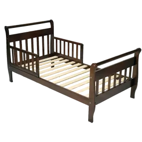 Kapai POPPY Wooden Toddler Bed with Railing - Coffee