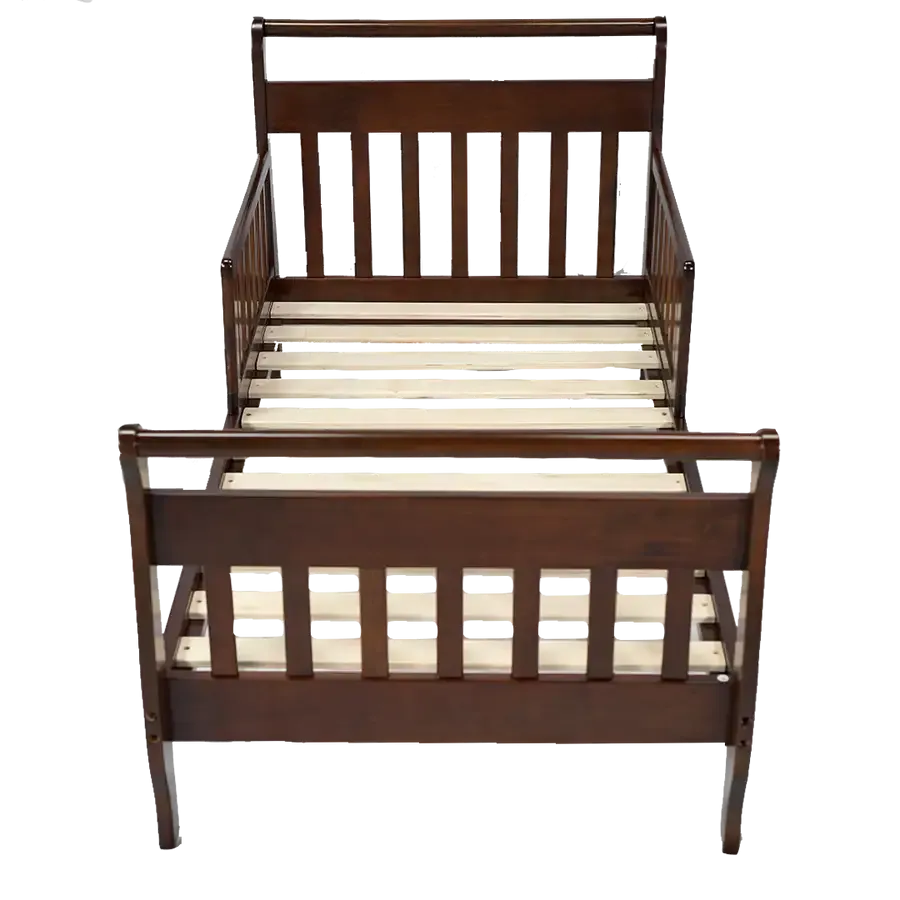 Kapai POPPY Wooden Toddler Bed with Railing - Coffee