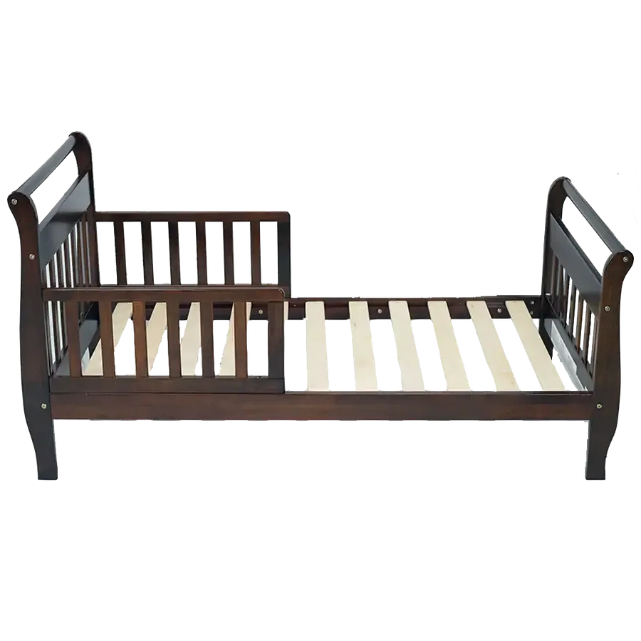 Kapai POPPY Wooden Toddler Bed with Railing - Coffee