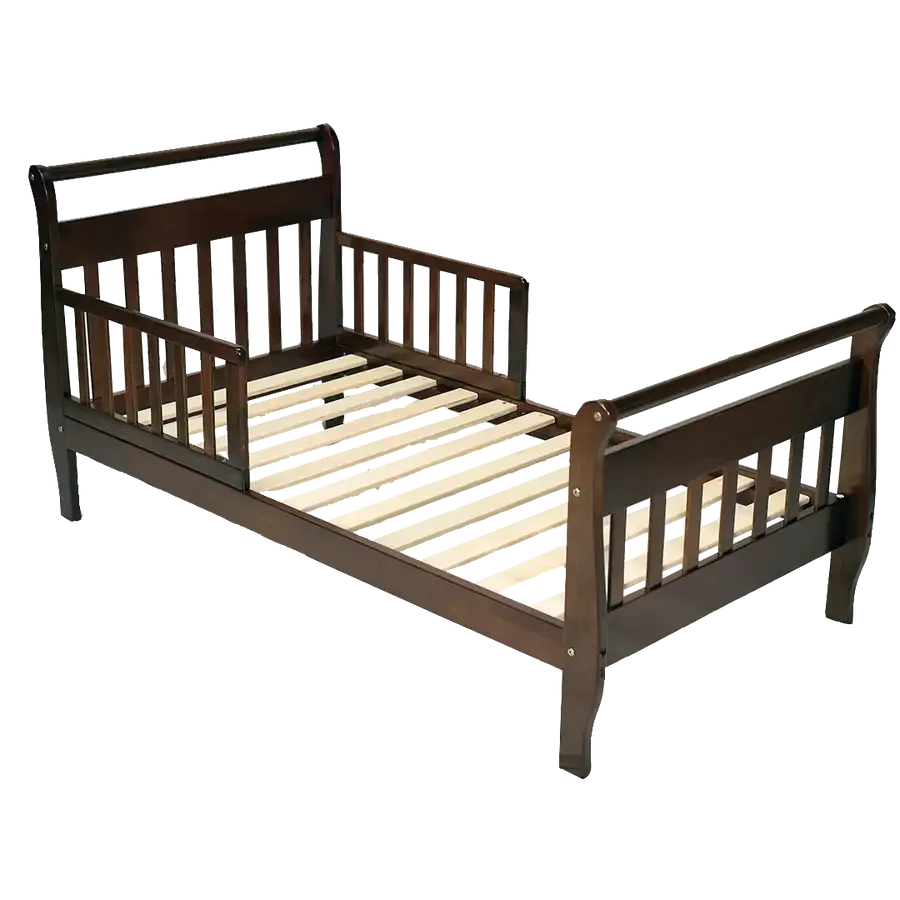 Kapai POPPY Wooden Toddler Bed with Railing - Coffee