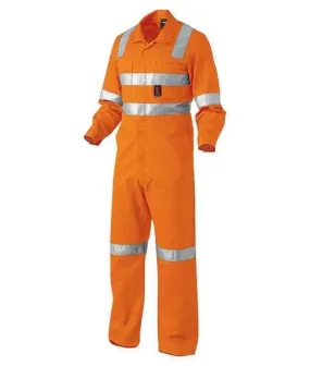 KingGee Hi-Vis Reflective Combination Drill Overall Cross Pattern  K51015