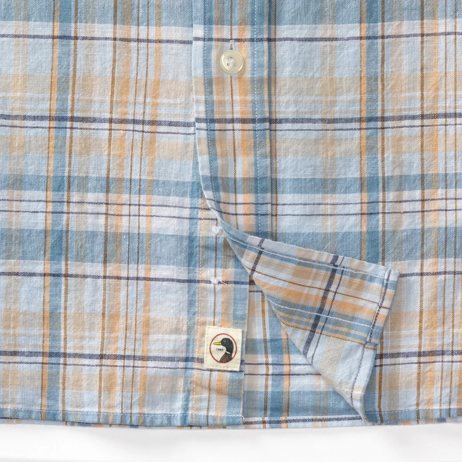 Kinston Plaid Linen Cotton Oxford Sport Shirt