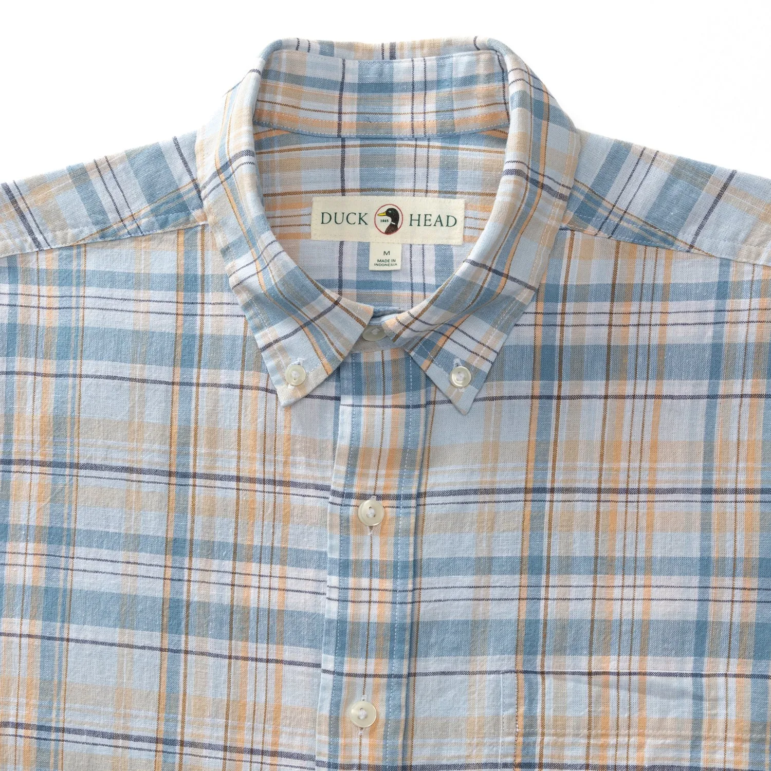 Kinston Plaid Linen Cotton Oxford Sport Shirt