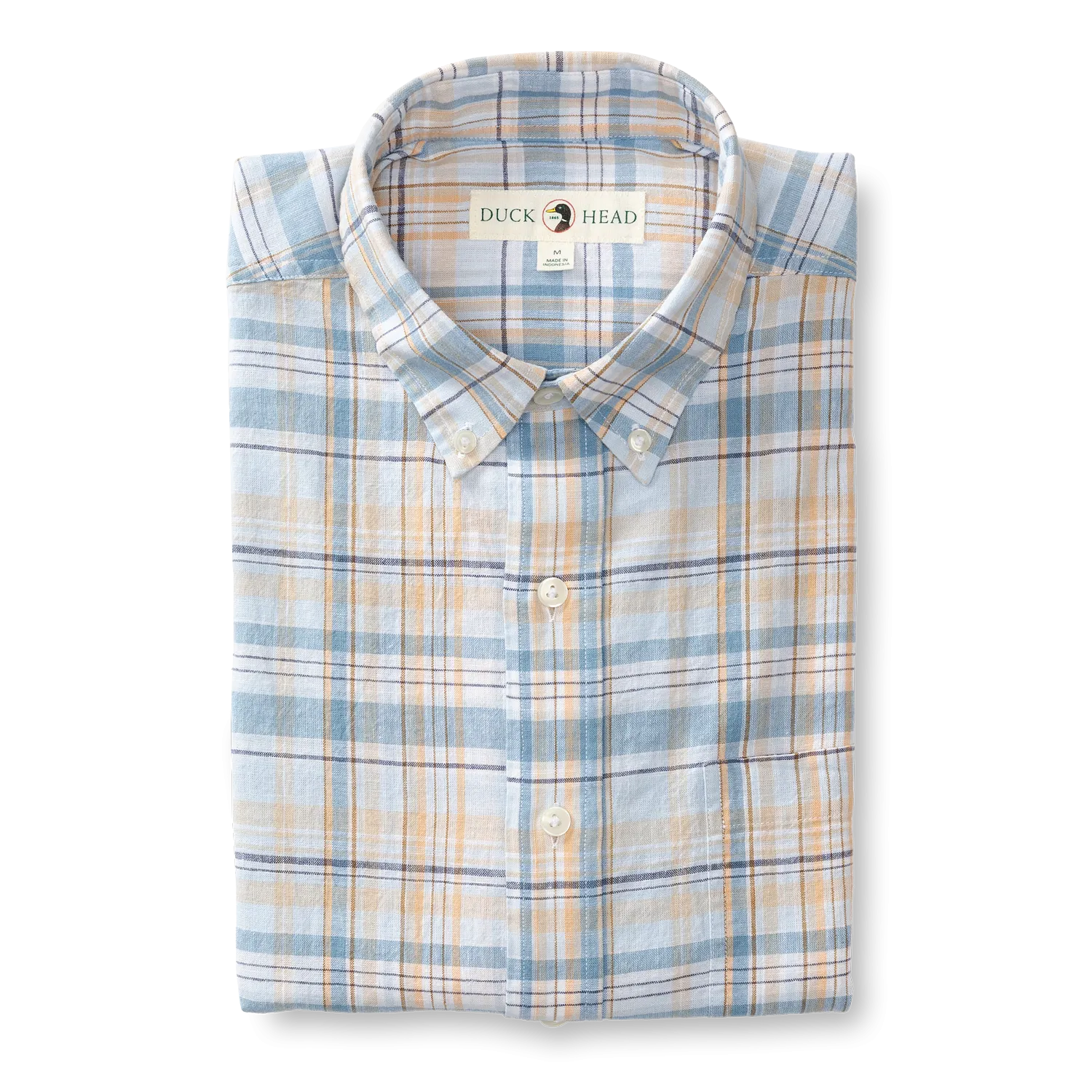 Kinston Plaid Linen Cotton Oxford Sport Shirt