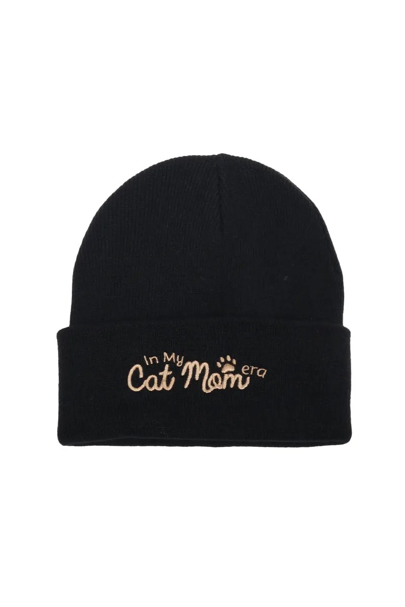 LBB3325 - In My Cat Mom Era Embroidered Beanie